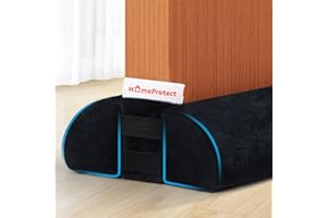 HOMEPROTECT Under Door Draft Stopper for Bottom of Door Adjustable for 36" 30" 32" 34" 90°Twin Triangle Door Draft Blocker Light Sound Large Gap Draft Guard Door Seal Strip Home Dorm Room Essential Black