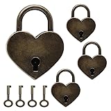 Jiozermi 4 Pcs Vintage Antique Padlocks Key Lock