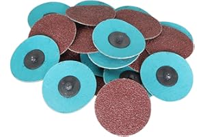 findmall 25Pcs 3 Inch 36 Grit Roll Lock Sanding Disc, Aluminum Oxide Die Grinder Quick Change Discs for Die Grinder Surface B