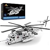 JMBricklayer CH-53 Helicopter Building Set 60008, Military Transport Helicopter Toy Aircraft Model Kit, Ideal Airplane Toy Gi