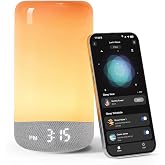 ecozy 3 in 1 Sunrise Alarm Clock White Noise Machine with Smart App Control | 2.4GHz WiFi Connection, Sleep Trainer, Natural Wake Up Light, Night Light, 26 Soothing Sounds, for Bedroom, Adults, Baby