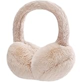 Clothclose Ear Muffs for Kids - Furry Ear Muffs for Winter Women Girls Boys, Foldable Cozy Winter Earmuffs Warmers