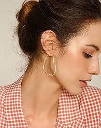 GLOQUAT 14K Gold Heart Hoop Earrings for Women