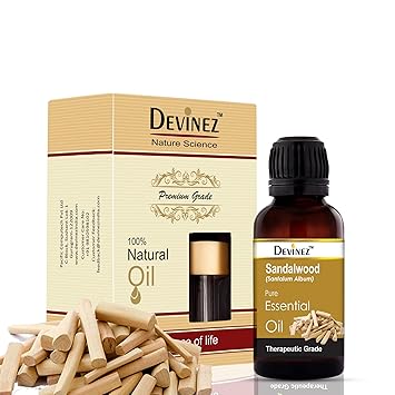 Devinez Sandalwood (Chandan) Essential Oil, 100% Pure, Natural & Undiluted, 50ml for Bright, Clean And Flawless Skin, Prevents Skin Aging