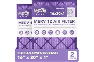 16x20x1 Air Filters | MOAJ Elite Allergen Defense | BASED IN USA | Pleated Replacement Air Filters for AC & Furnace Applications | Actual Dimensions: 15.70" x 19.70" x 0.75"