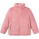 Kids Toddler Fleece Jackets Zip Up Stand Collar Coat Fuzzy Outerwear for Boys Girls Clothes 2T 3T 4T 5T 6T 7-8 Years