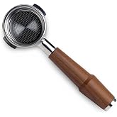 KNODOS 58mm Bottomless Portafilter for E61 Group Head | Professional Barista-Grade Naked Portafilter | Compatible with Rocket, Lelit, Ascaso, Profitec, ECM, Flair 58 &amp; More (Walnut)