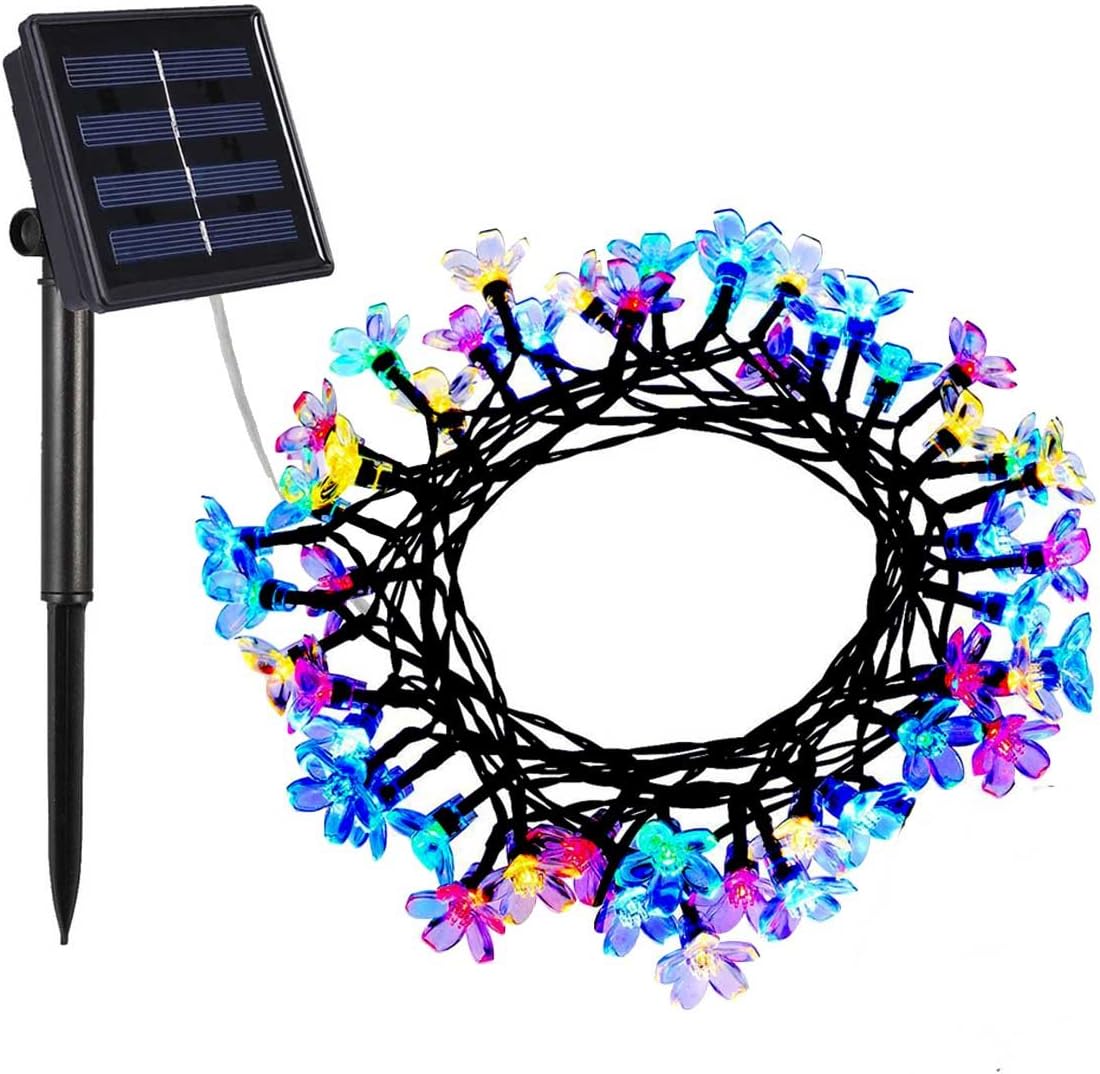 Solar String Lights Decrotive Lights String Waterproof 23ft 50 LED Christmas Lights for Indoor Outdoor, Home, Garden, Wedding, Patio, Party and Holiday Decorations Qklfy (Multi Color)