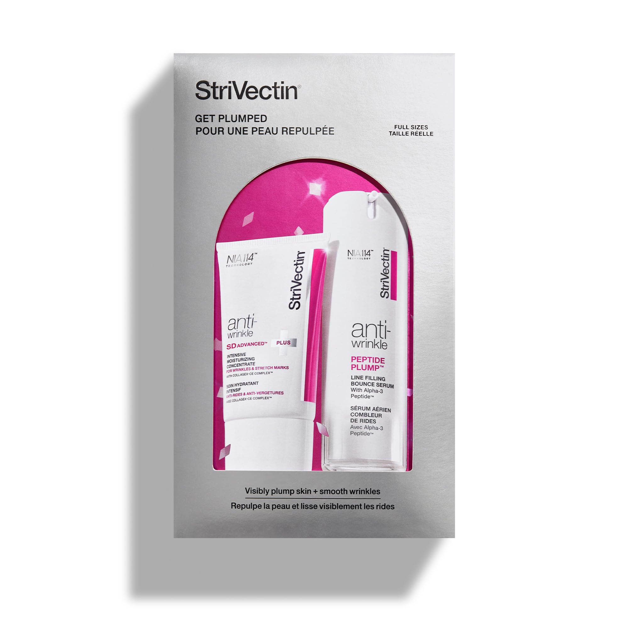 Anti-Wrinkle 2 Piece Kit, Peptide Plump Serum for Face 1 oz & SD Advanced Moisturizing Cream for Wrinkles 2 oz