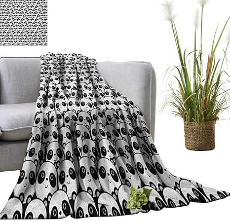 Amazon Superlucky 白黒スローブランケット 単色イラスト パンダ 先住民 中国風 絶滅危惧種スパイス30インチx50インチ スーパーソフトで快適 ソファ 椅子 ベッドに最適 L 60 X W 36 ひざ掛け ハーフケット オンライン通販