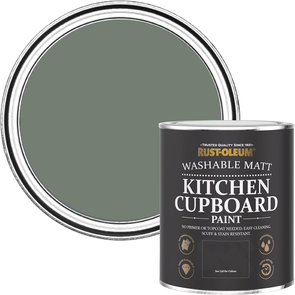 Rust-Oleum Green Kitchen Cupboard Paint Matt Serenity 750ml