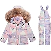 Hecxagd 2-Piece Toddler Snow Suit, Baby Snowsuit, Infant Snowsuit Toddler Girl Boy Snowsuit, Kids Winter Coat Snow Pant 2-8T