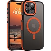 GaoBao Magnetic for iPhone 15 Pro Max Case, [Compatible with Magsafe] [Shockproof Military Grade Protection] [Translucent Matte] Slim Non-Slip Phone Case for 15 Pro Max 6.7 Inch, Orange