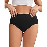 Hibluco Women Underwear High Waist Stretch Briefs Soft Underpants Ladies Full Coverage Panties