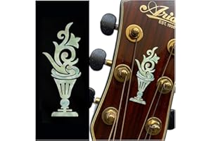 INLAYSTICKERS Jakamou H-113FP-WT-SET Guitar Head Inlay Stickers, Set of 2, Flower Pot Torch
