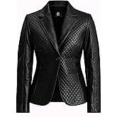 Rauly Women’s Black Genuine Leather Blazer Coat – Tailored Brown Leather Jacket Women
