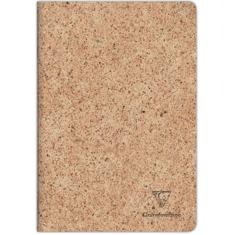 Clairefontaine 83523C - A Stitched Sewn Notebook Cover Paper made from Cocoa Shells - A4 21x29.7 cm 96 Lined Pages 90g Ivory Paper - With Flap - Jeans&Cocoa Collection