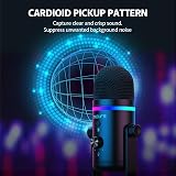 TECURS USB Microphone RGB with Arm Kit, Cardioid Condenser Gaming Mic view 8