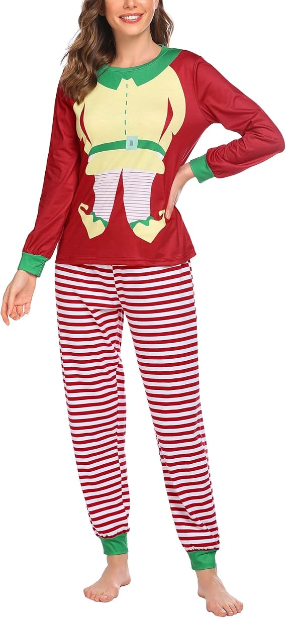 Ekouaer Womens Christmas Pajamas 2 Piece Pajama Set Long Sleeve & Pants