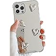 Shinymore for iPhone 14 Pro Max Mirror Case,Flexible 3D Heart Soft Silicone Makeup Mirror Women Girls Shockproof Case for iPhone 14 Pro Max