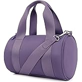 IBEE Small Gym Bag for Women Mini Duffel Bag for Travel Waterproof Workout Crossbody Bags Elastic Fabric Barrel Purse for Sports Fitness Yoga Cute Lightweight