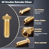 JIZZU 12x 0.4mm 3D Printer Nozzles M6 Brass Extruder for Anycubic Kobra 2 view 4