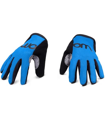 woom TENS Bike Gloves, Child's & Youth Bicycle Full Finger Protection with Grip for Road Cycling & Mountain Biking (Boys & Girls) - Black