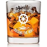 Voatok Boat Gifts Whiskey Glasses 10 oz, Boat Gifts for Captain Owners Men, Nautical Gift Old Fashioned Rocks Glasses for Men Drinking Scotch Bourbon Cocktail Liquor Vodka