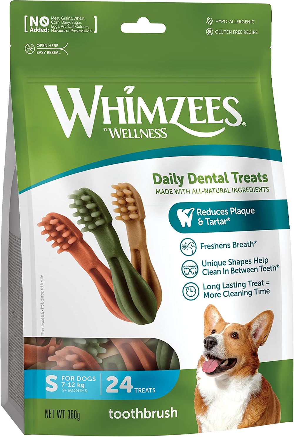 WHIMZEES Stix S 24 Pieces Dog Dental Sticks Small Breed Natural Grain Free