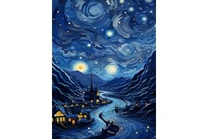 APCUFIR DIY 5D Diamond Painting Kits for Adults Diamond Art Van Gogh Sky Diamond Painting Full Drill Beginners Craft Kits for Home Wall Decor Gifts,12 x 16 Inch