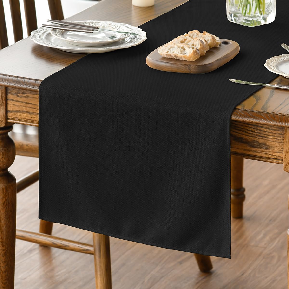 Photo 1 of Artoid Mode Black Table Runner, Seasonal Halloween Washable Kitchen Dining Table Decoration for Home Party Decor 13x90 Inch