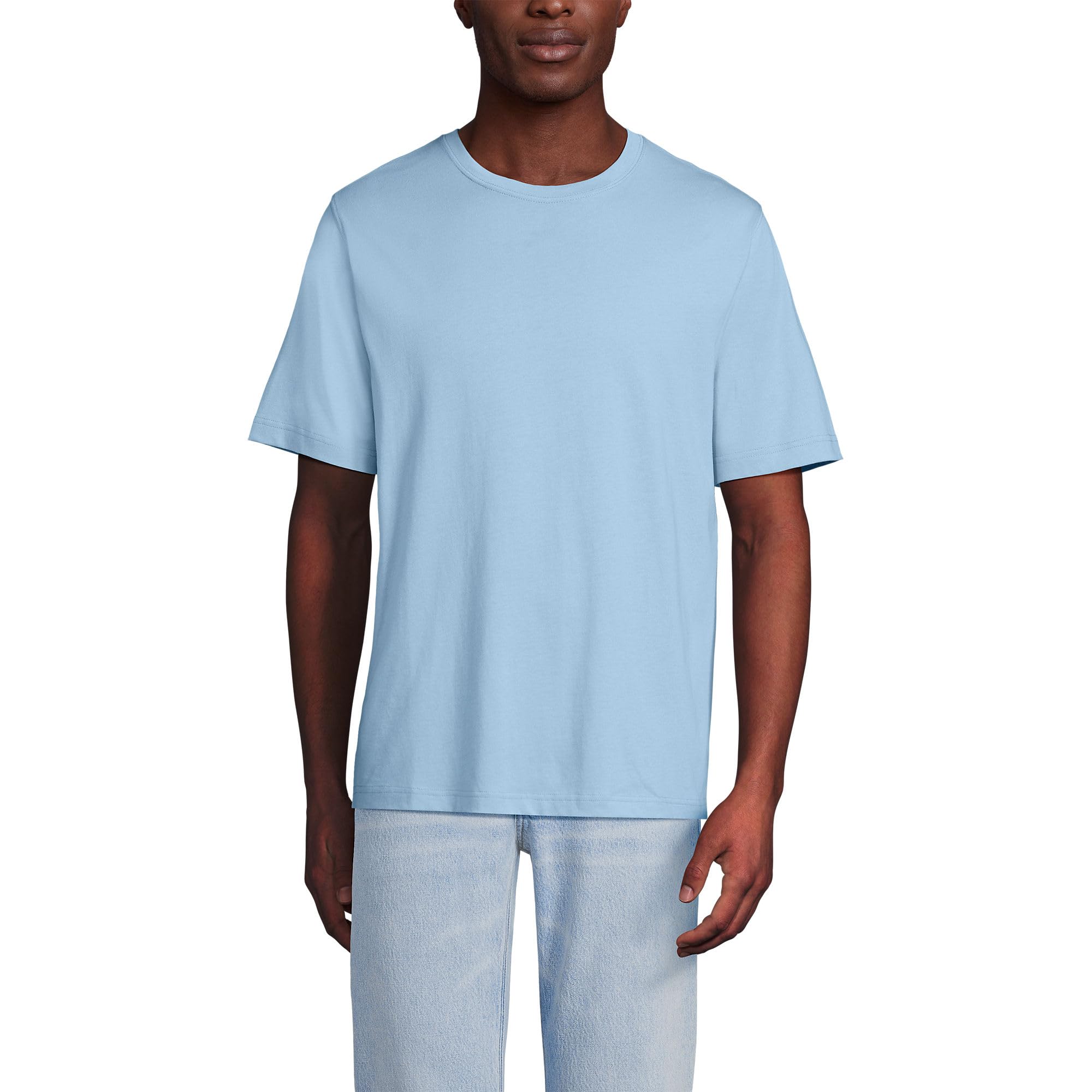 Lands' End Mens Short Sleeve Super-T Tee Oasis Blue Big and Tall 4xlt Image
