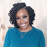 TOYOTRESS Bob Spring Twist Hair - 6 inch 8 packs Pre-twisted kids Crochet Hair Spring Twists Crochet Braids, Synthetic Braiding Hair Extensions (6 Inch, 1B)