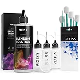 Alcohol Ink Blending Solution (4-Ounce), Alcohol Ink Blending Solution Tools, Needle Tip Applicator and Refill Bottles and Funnel - Bundle for Yupo Paper and Resin