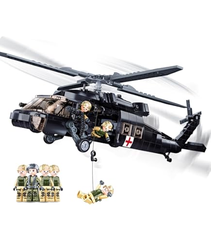 Amazon.com: UH-60 Black Hawk Helicopter Military Set, Army