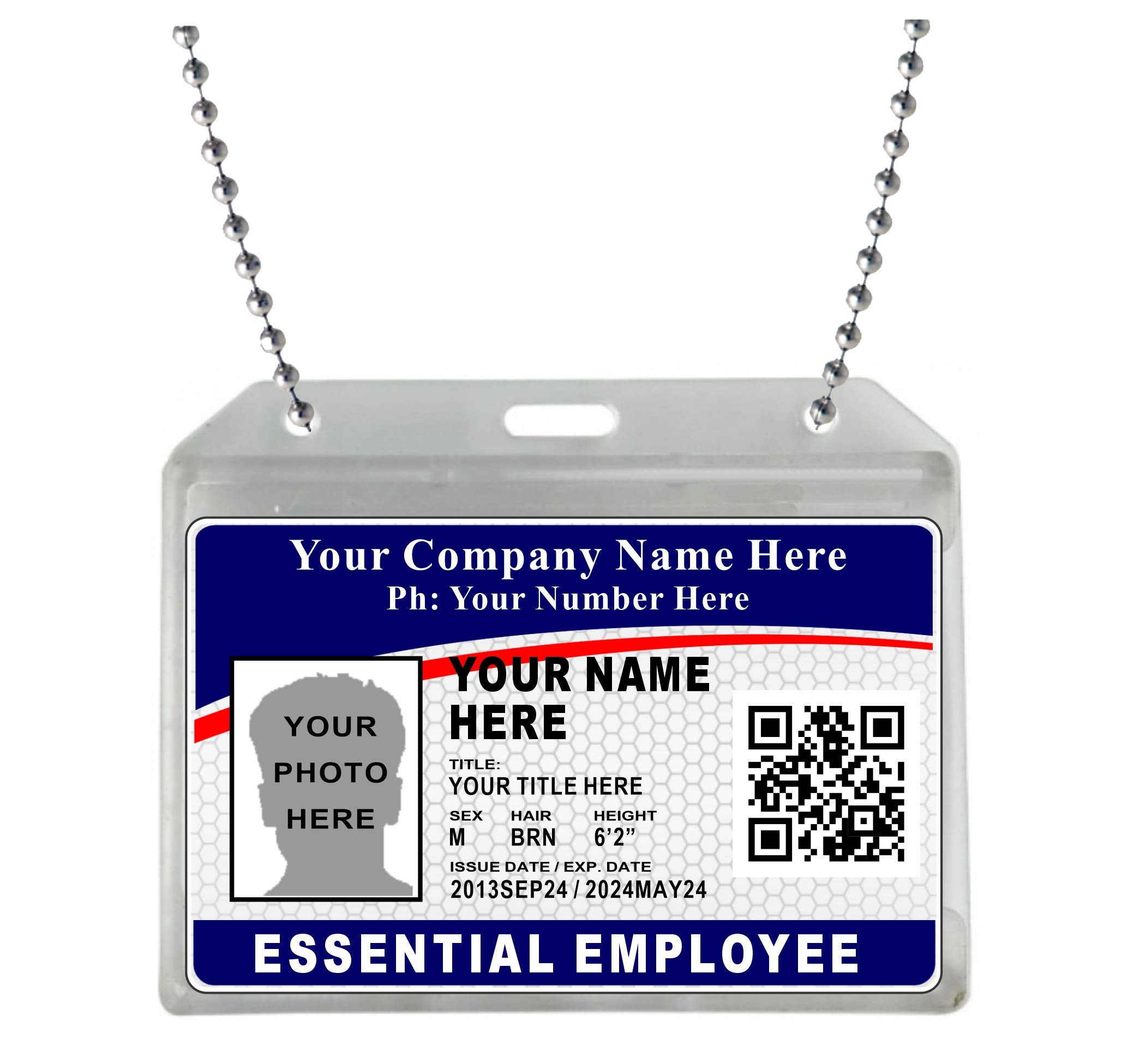 Buy Company ID Card (Essential Employee) Custom with Your Photo and