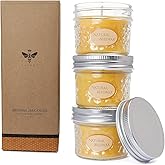 DEYBBY 3 Pack Beeswax Jar Candles Set - Beeswax Candles Gift,18 Hrs Burn - Handpour Bees Wax Candle for Dinner Home Party Spa