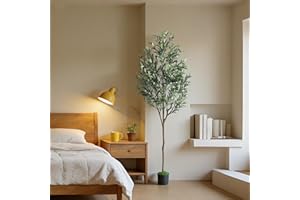 Alupssuc 6ft Olive Trees Artificial Indoor & Outdoor, Faux Olive Tree with Lively Artificial Trunk and Lifelike Fruits, Fake 