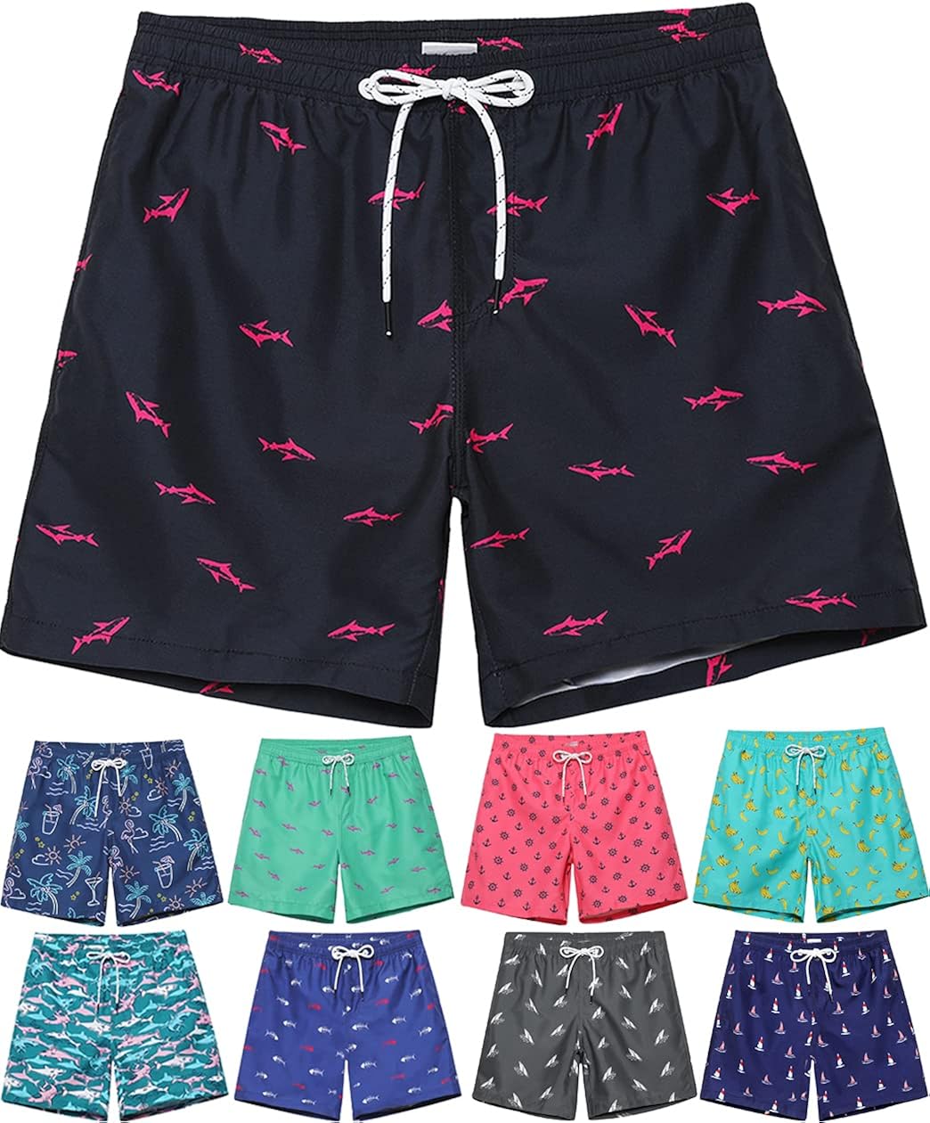 Babcoast Mens Swim Trunks with Mesh Lining Quick Dry Board Shorts Mens