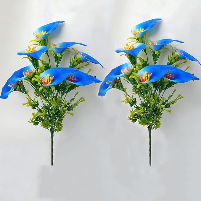 Buy Artificial Anthurium Bunch and 18 Flowers Pack of 2
