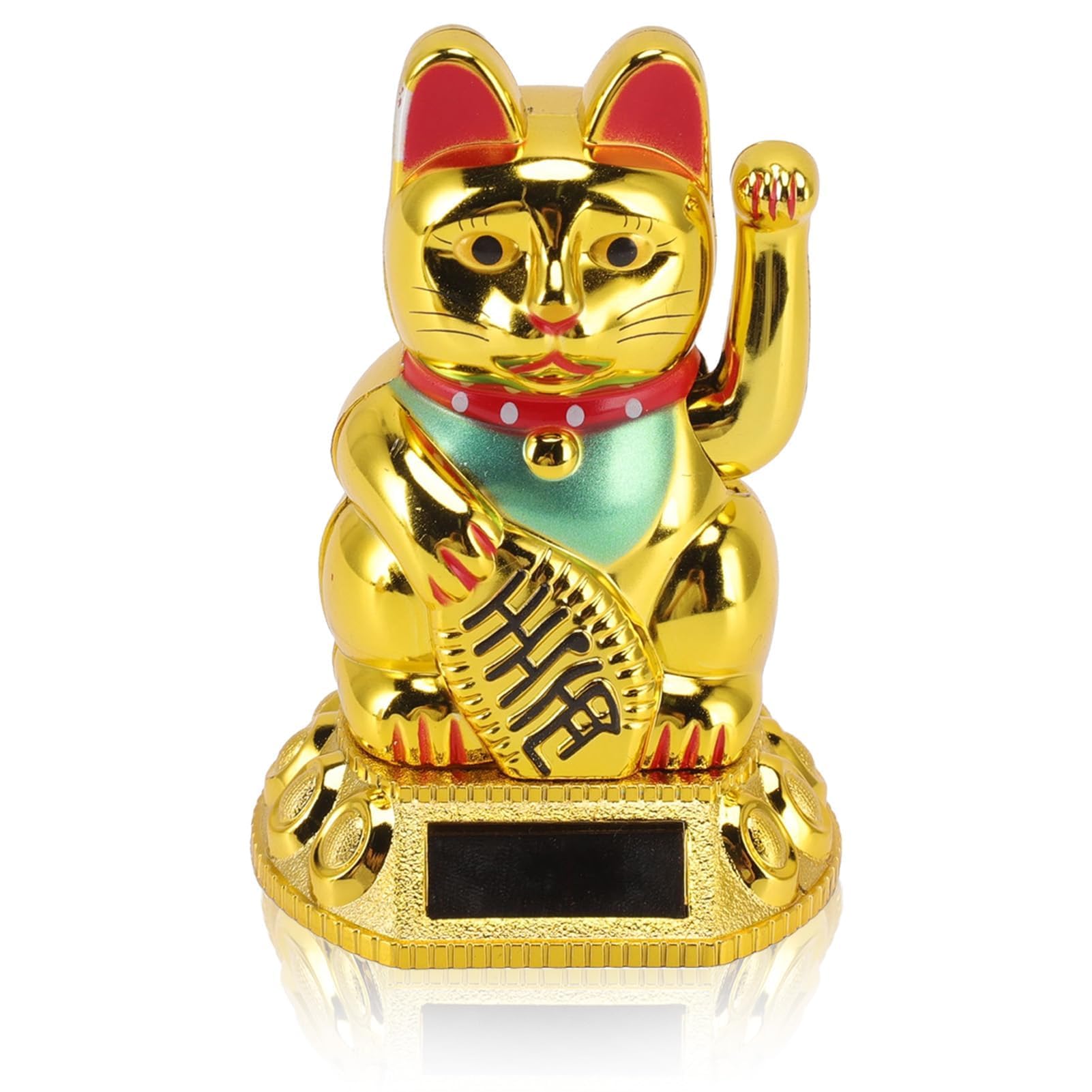 HERCHR Waving Lucky Fortune Cat Maneki,Waving Cat,Chinese Waving Cat,3.15x1.77x1.77inch Cute Fortune Cat Chinese Lucky Cat Decoration Waving Arm Statue Figurine for Home Car Ornament