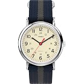 Timex Weekender 38mm Unisex Analog Watch | INDIGLO Backlight | Adjustable Durable Nylon Fabric Slip Through Strap | 24 Hour Time