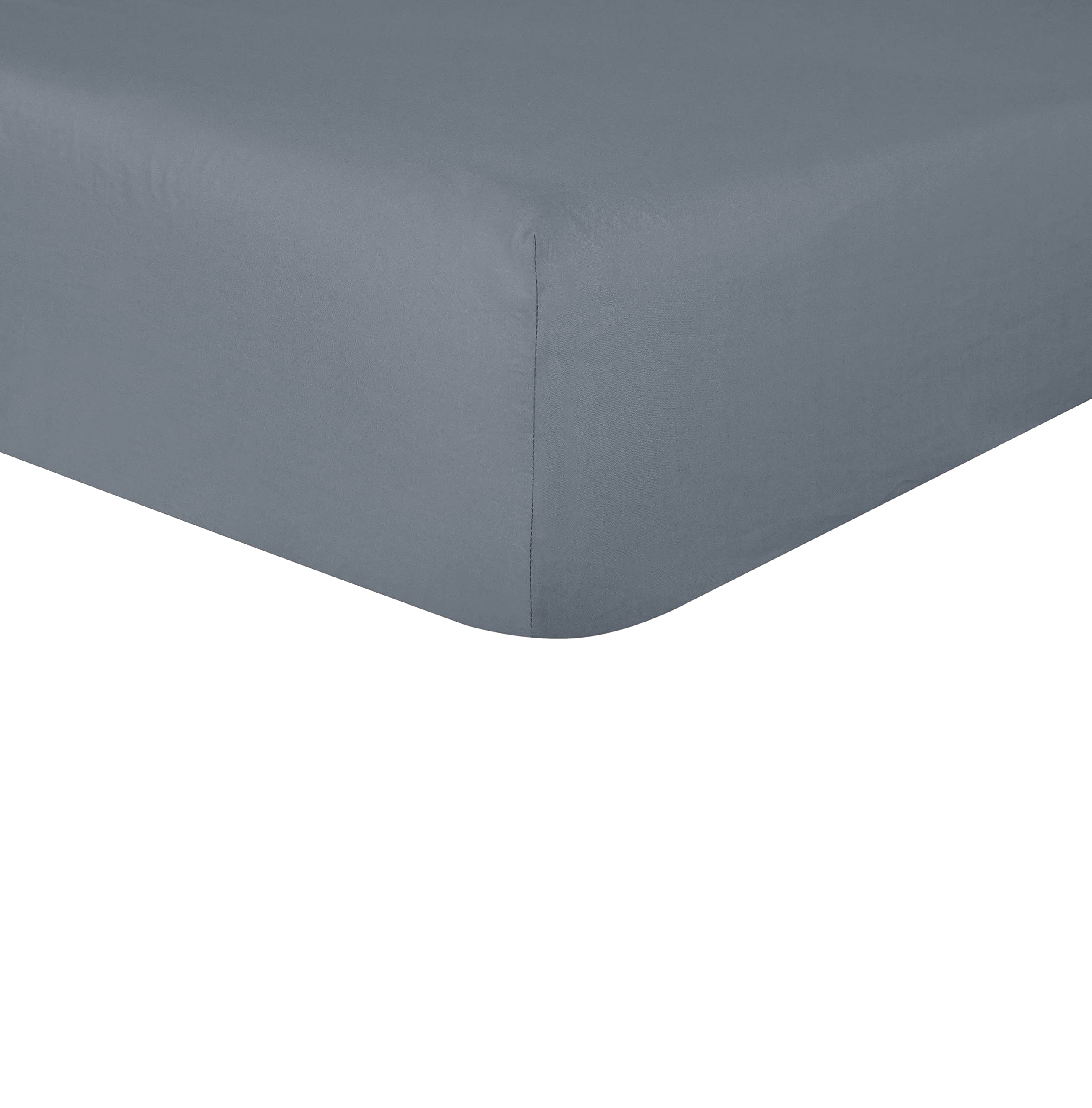 Sleepdown 100% Pure Cotton Deep Fitted Sheet Warm Cosy Breathable Super Soft Bedsheet Bed Linen 32cm Extra Deep Pockets - Slate - Single,5056557500703