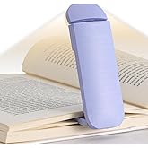 HEMONNKAM Reading Light, Rechargeable Clip-On Book Light for Bed at Night | Eye Caring 3 Color Temperatures &amp; 5 Brightness Levels, Night Use for Bed, Reading at Night in Bed, Long Lasting, Purple
