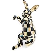 MACKENZIE-CHILDS Resin Pot Climber, Funny Bunny | Hand-painted design, decorative indoor and outdoor planter hanging decor, 5" W x 8.25" H x 3.5" D