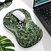 Cat Ergonomic Mouse Pad With Wrist Support, Cartoon Cat Wrist Rest, Green Gaming Pad With Non-Slip PU Base for Computer, Comfortable Pain Relief, 12.2 X 7.9 in