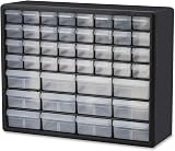 Akro-Mils 10144 44-Drawer Plastic Storage Cabinet Black 50.8 cm W
