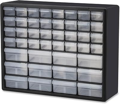 Akro-Mils 10144 44-Drawer Plastic Storage Cabinet Black 50.8 cm W