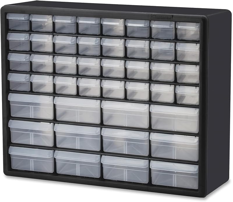 Akro-Mils 10144 44-Drawer Plastic Storage Cabinet Black 50.8 cm W