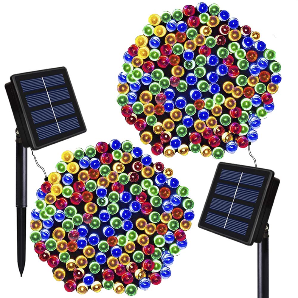 Solar Christmas String Lights Solarmks Ambiance Lighting 72ft 200 LED Decorative Fairy Light for Outdoor(Multi-Color)